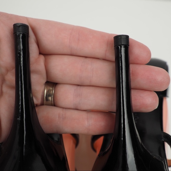 Giorgio Armani sz 38 black patent strappy heels - Picture 12 of 16